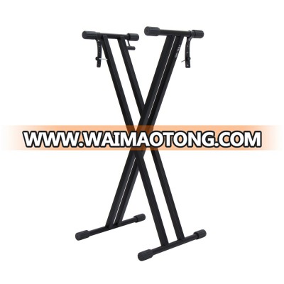 Easy to adjust music double tube X style keyboard stand